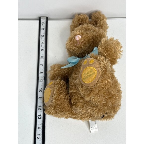 FAO Schwartz Bunny Rabbit Teddy Bear Stuffed Animal Toy Kids Plush Easter Brown - Picture 11 of 11
